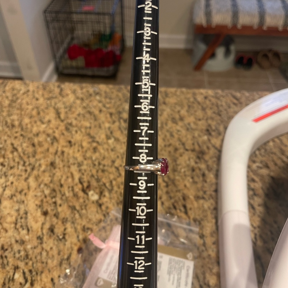 Huge Size 8 Ruby Sterling Silver Ring - image 3